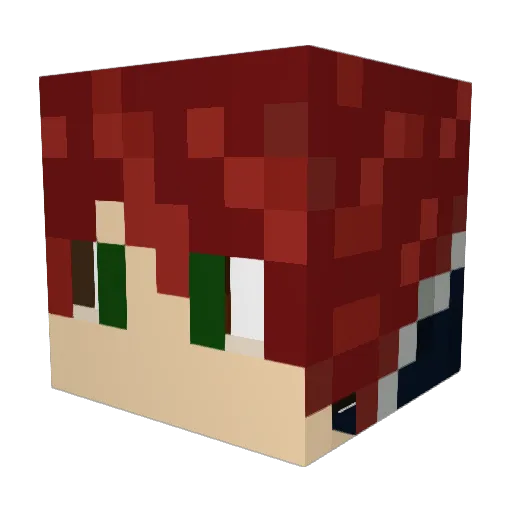 whiteshroom Minecraft avatar head, 3D render