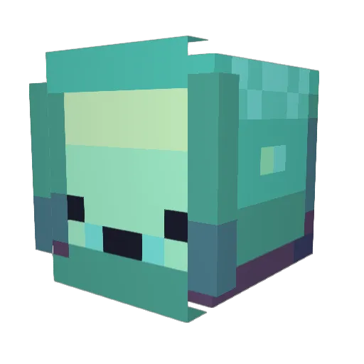 whiteskinny Minecraft avatar head, 3D render