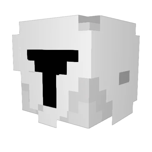 whitetaco01 Minecraft avatar head, 3D render