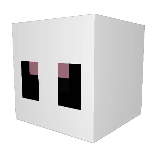whiteundo Minecraft avatar head, 3D render