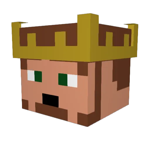 whitewinterwells Minecraft avatar head, 3D render