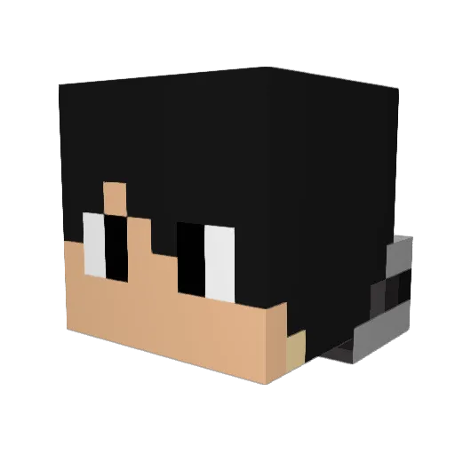 whitewof Minecraft avatar head, 3D render