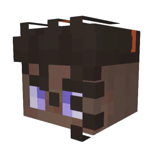 whizpercode Minecraft avatar head, 3D render