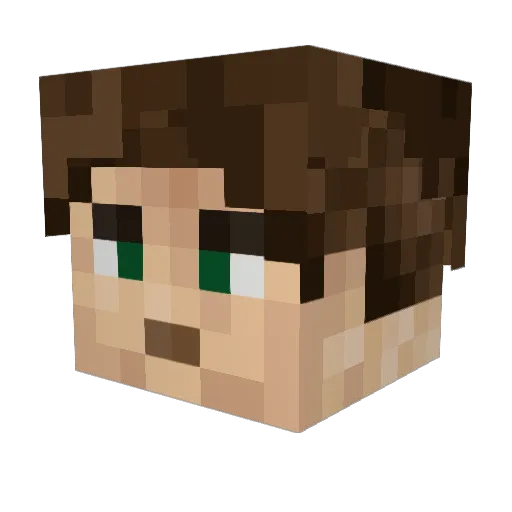 whoelse Minecraft avatar head, 3D render