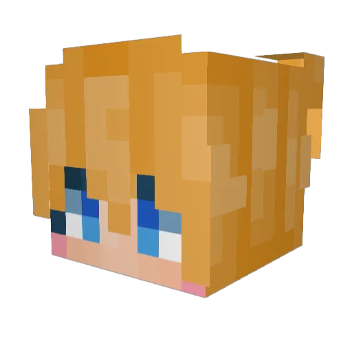 whoisemiko Minecraft avatar head, 3D render