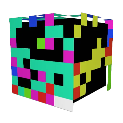 wholesomeTe Minecraft avatar head, 3D render