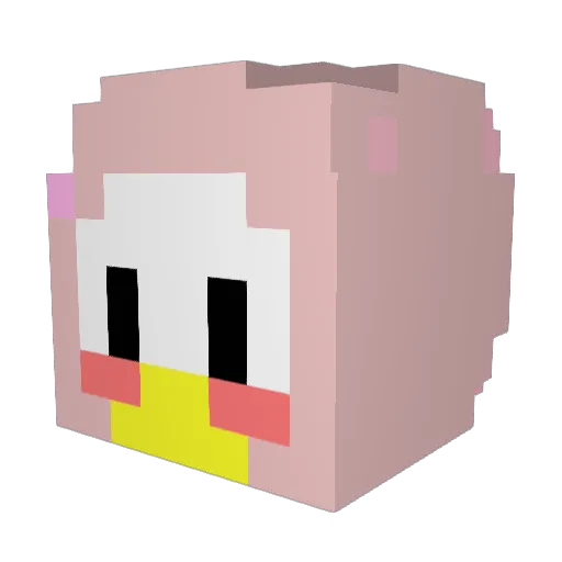wholly_ Minecraft avatar head, 3D render