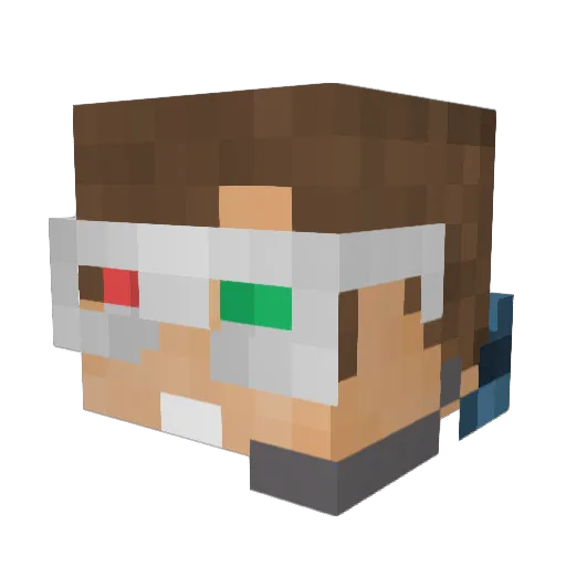 whomc Minecraft avatar head, 3D render