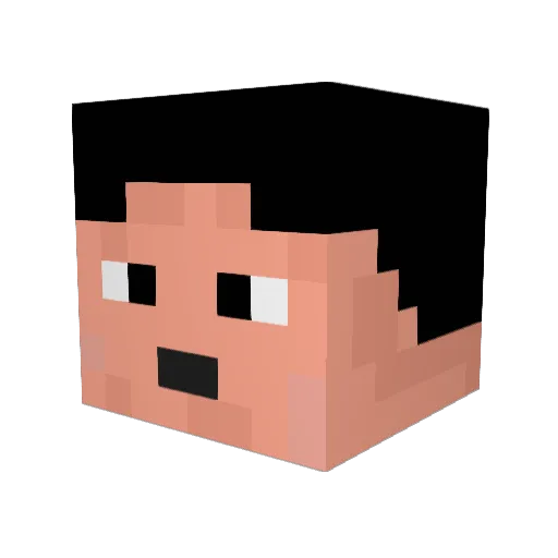whorai Minecraft avatar head, 3D render