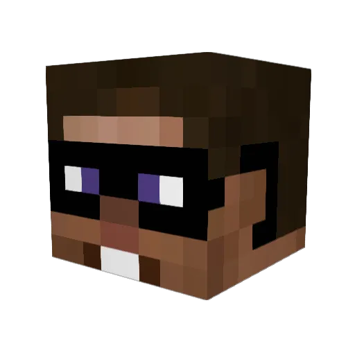 whosKb Minecraft avatar head, 3D render