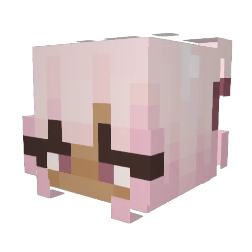 whteva Minecraft avatar head, 3D render