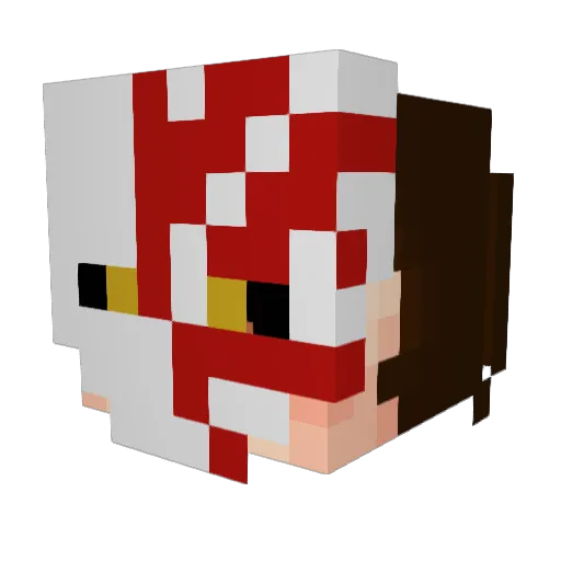 whth Minecraft avatar head, 3D render