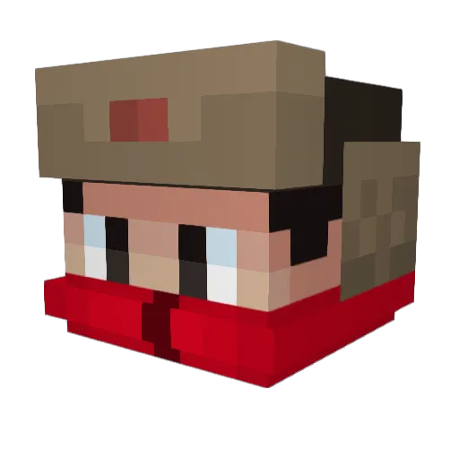 whxso Minecraft avatar head, 3D render