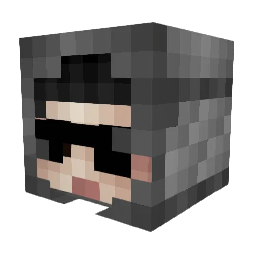whxtt Minecraft avatar head, 3D render