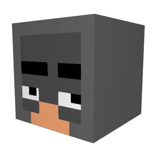 why_te_ Minecraft avatar head, 3D render