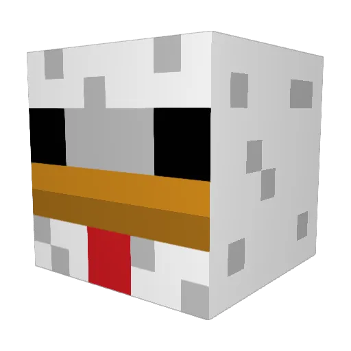 whyhvppy Minecraft avatar head, 3D render