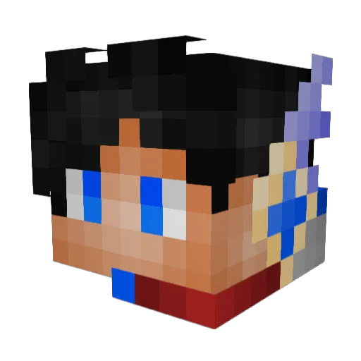 whykk Minecraft avatar head, 3D render