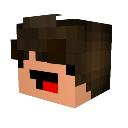 whyuht Minecraft avatar head, 3D render
