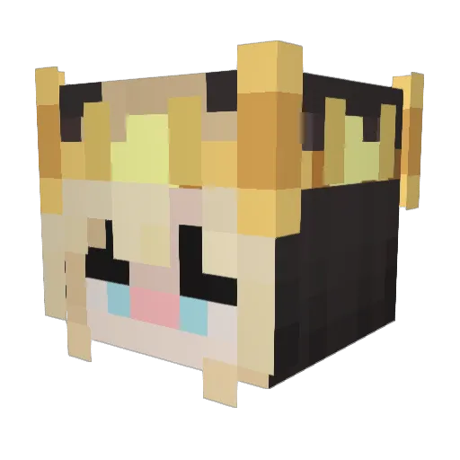 wicked_heart Minecraft avatar head, 3D render