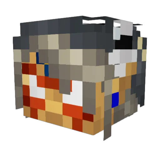 wideMarwin Minecraft avatar head, 3D render