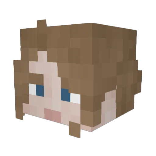 wielkaGaga Minecraft avatar head, 3D render
