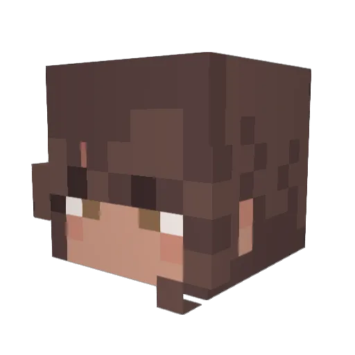 wifuy Minecraft avatar head, 3D render