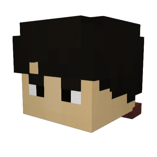 wiggle_ Minecraft avatar head, 3D render