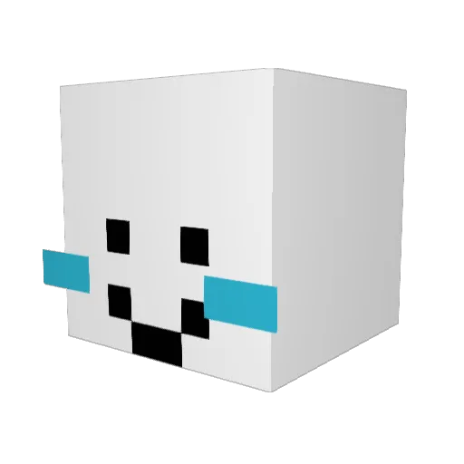wigglecore Minecraft avatar head, 3D render