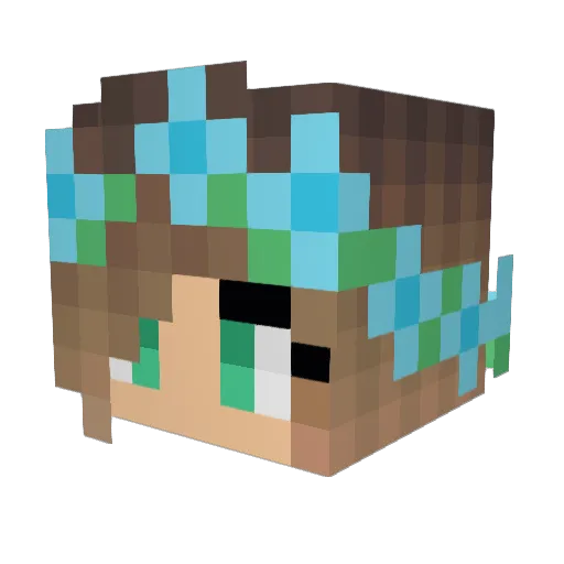 wiggles_weber Minecraft avatar head, 3D render