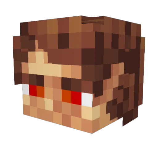 wiiido Minecraft avatar head, 3D render