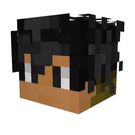 wiisteriia Minecraft avatar head, 3D render