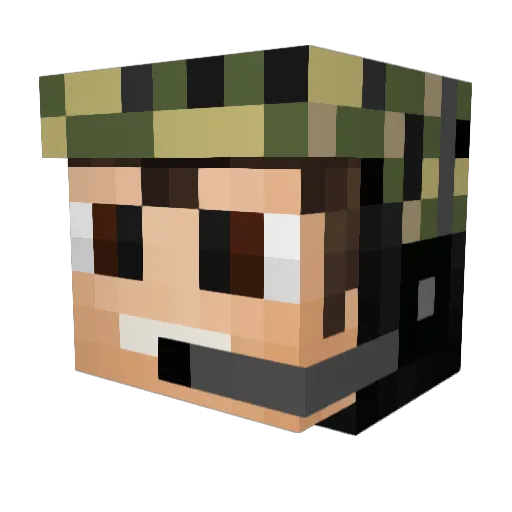 wik1502 Minecraft avatar head, 3D render
