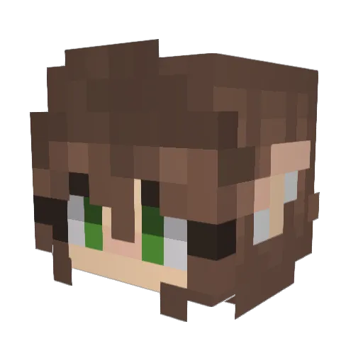 wikapaker Minecraft avatar head, 3D render