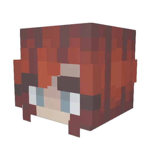 wikxaa Minecraft avatar head, 3D render