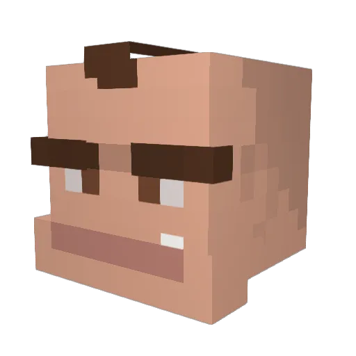 wikxpro Minecraft avatar head, 3D render
