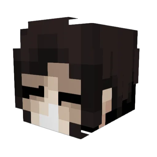 wildhooman Minecraft avatar head, 3D render