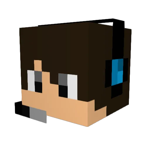 wildrabid Minecraft avatar head, 3D render