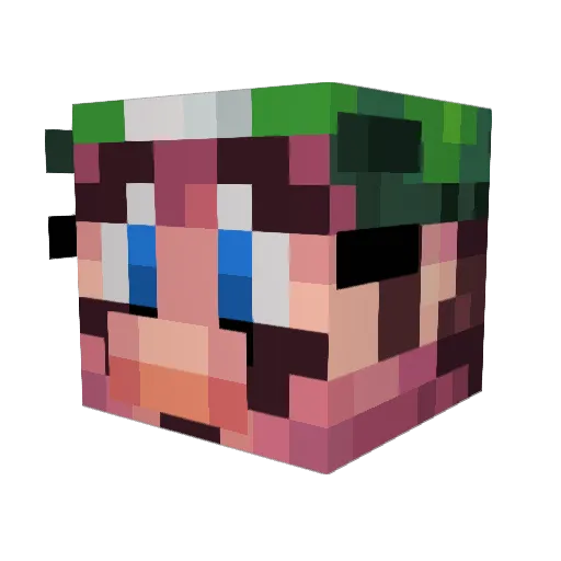 willerninja Minecraft avatar head, 3D render