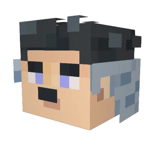 wilyclay Minecraft avatar head, 3D render
