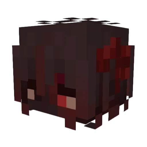 wimsical Minecraft avatar head, 3D render