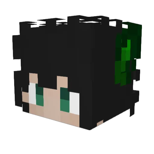 windcat Minecraft avatar head, 3D render