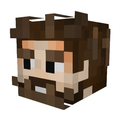 windsock Minecraft avatar head, 3D render