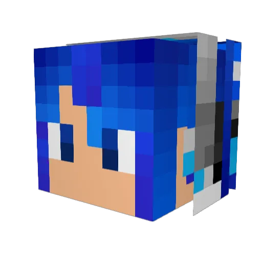 wingyuki Minecraft avatar head, 3D render
