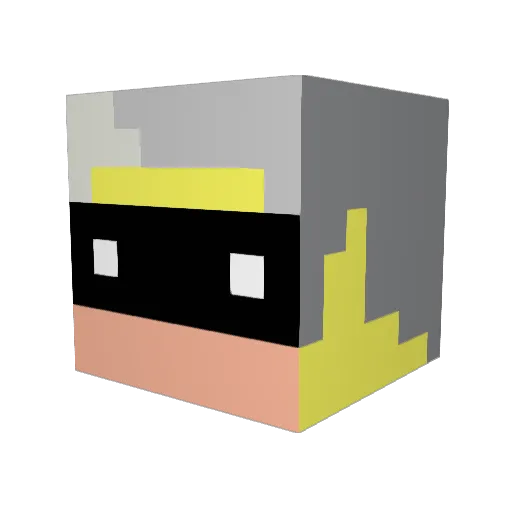 winner_12 Minecraft avatar head, 3D render