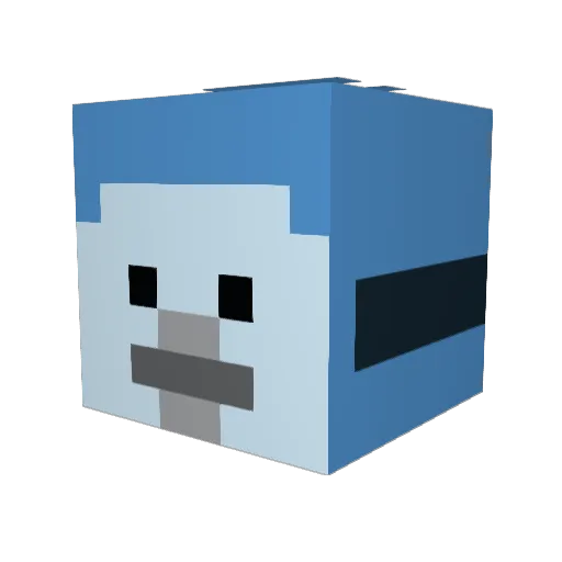 winniru Minecraft avatar head, 3D render