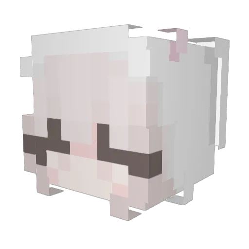 winter Minecraft avatar head, 3D render