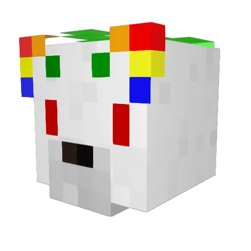 winz_Furry Minecraft avatar head, 3D render