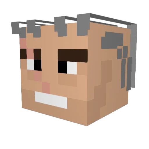 wirecreate Minecraft avatar head, 3D render