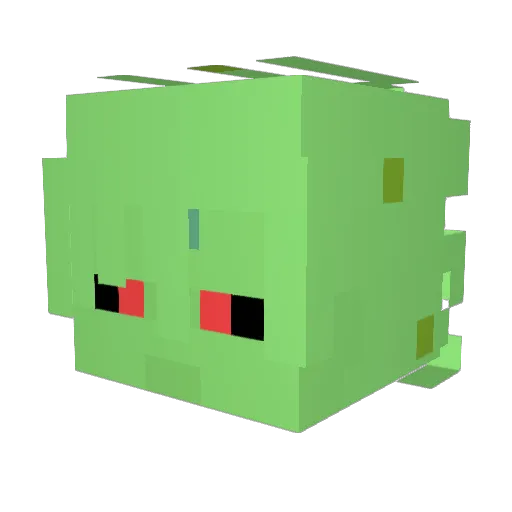 wiredframe Minecraft avatar head, 3D render