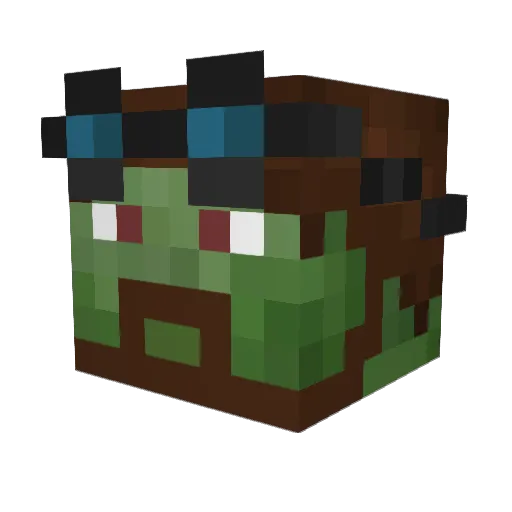 wirelesspixel Minecraft avatar head, 3D render
